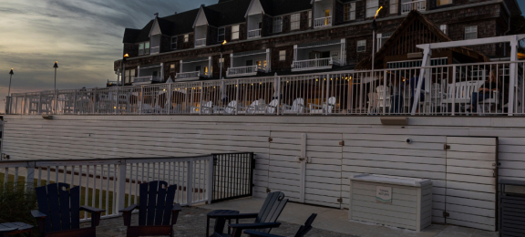 back of building with fire pit