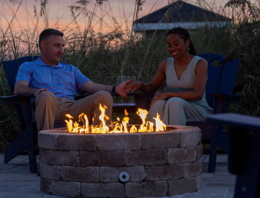 couple fire pit close up