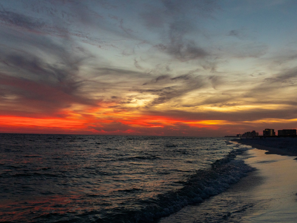 Sunset over the ocean